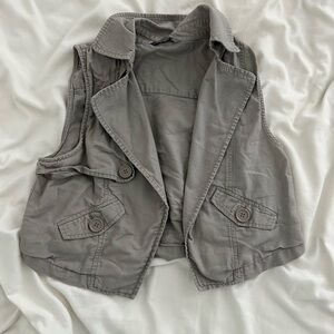 Women’s Beige/Tan Cropped Vest Outerwear